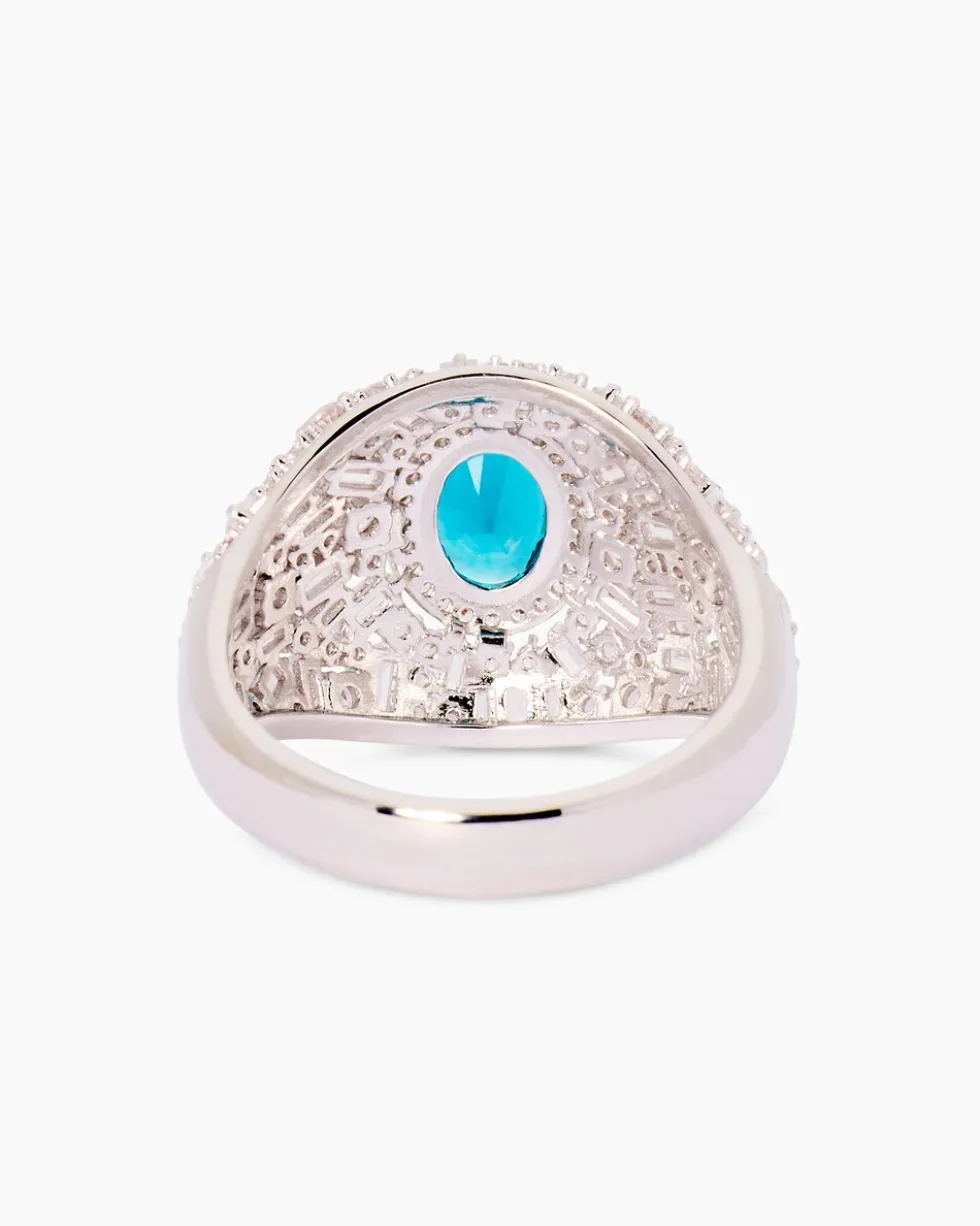 Ring mit Nano-Paraiba und Zirkonia