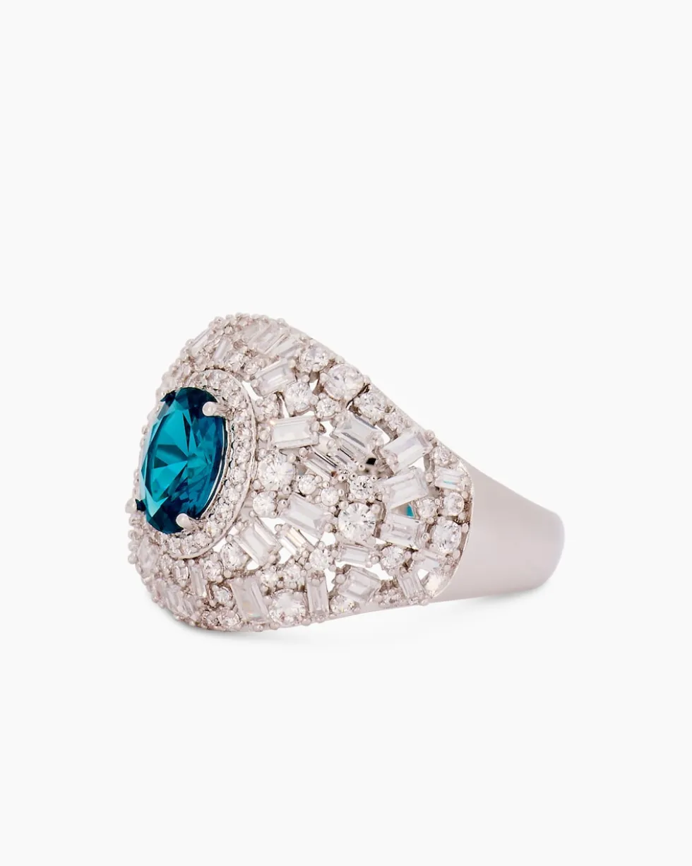 Ring mit Nano-Paraiba und Zirkonia