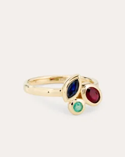 Ring mit Rubin, Saphir & Smaragd