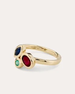 Ring mit Rubin, Saphir & Smaragd