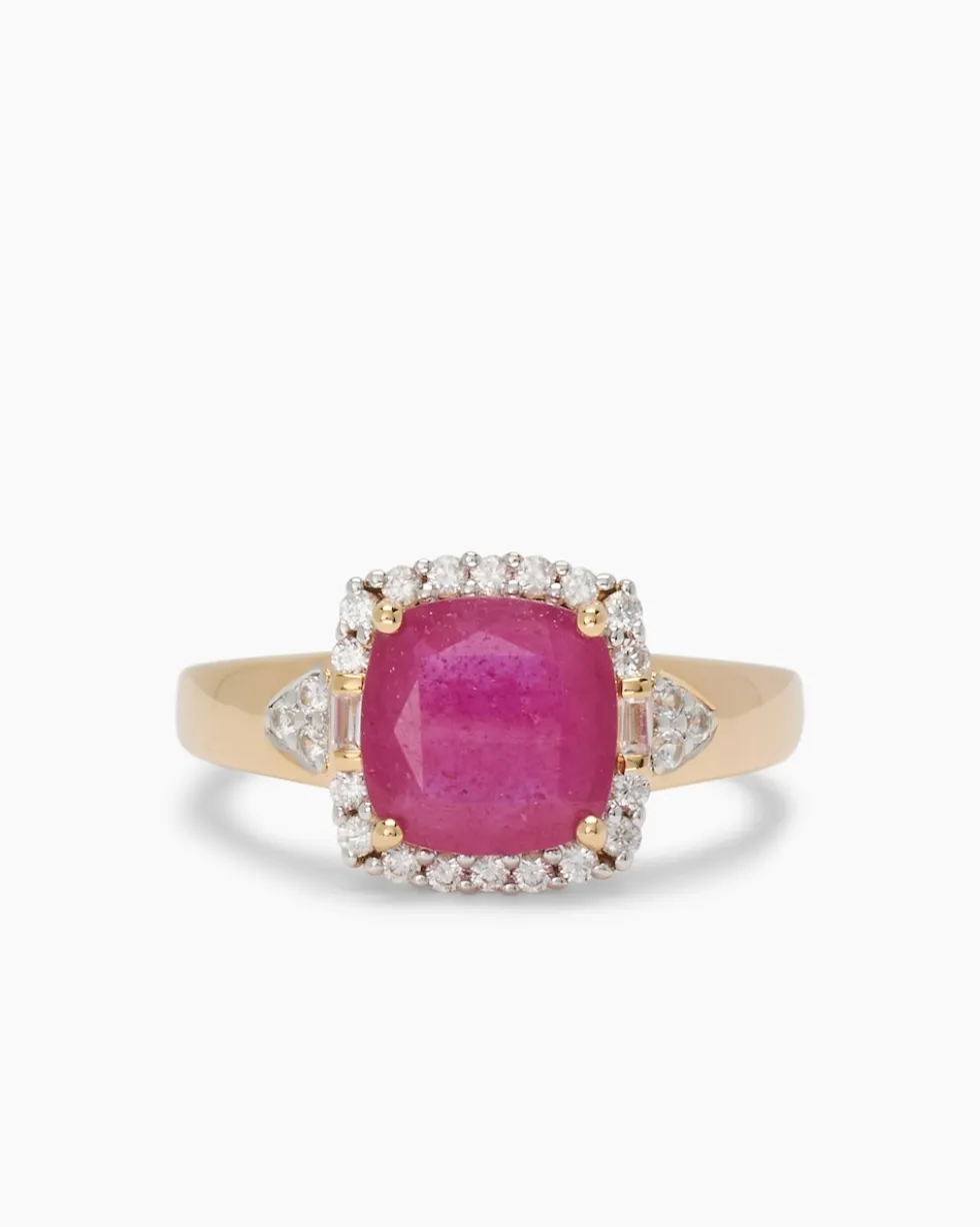 Ring mit Sambia Rubin und Zirkon