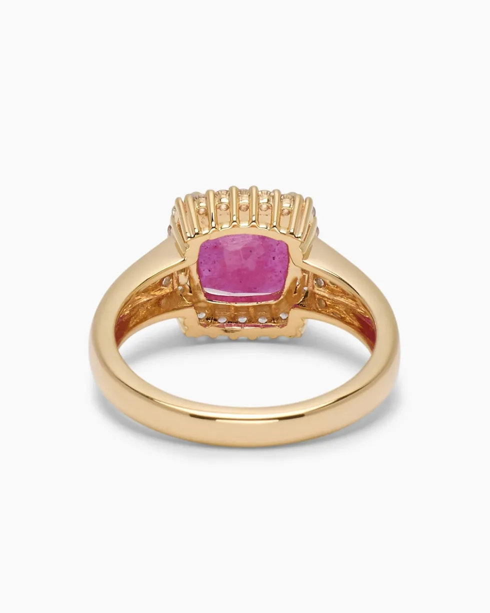 Ring mit Sambia Rubin und Zirkon