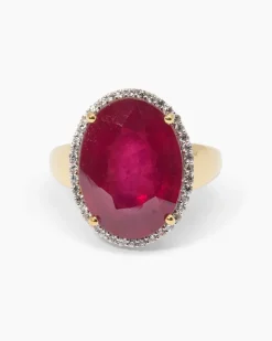Ring mit Sambia-Rubin & Zirkon