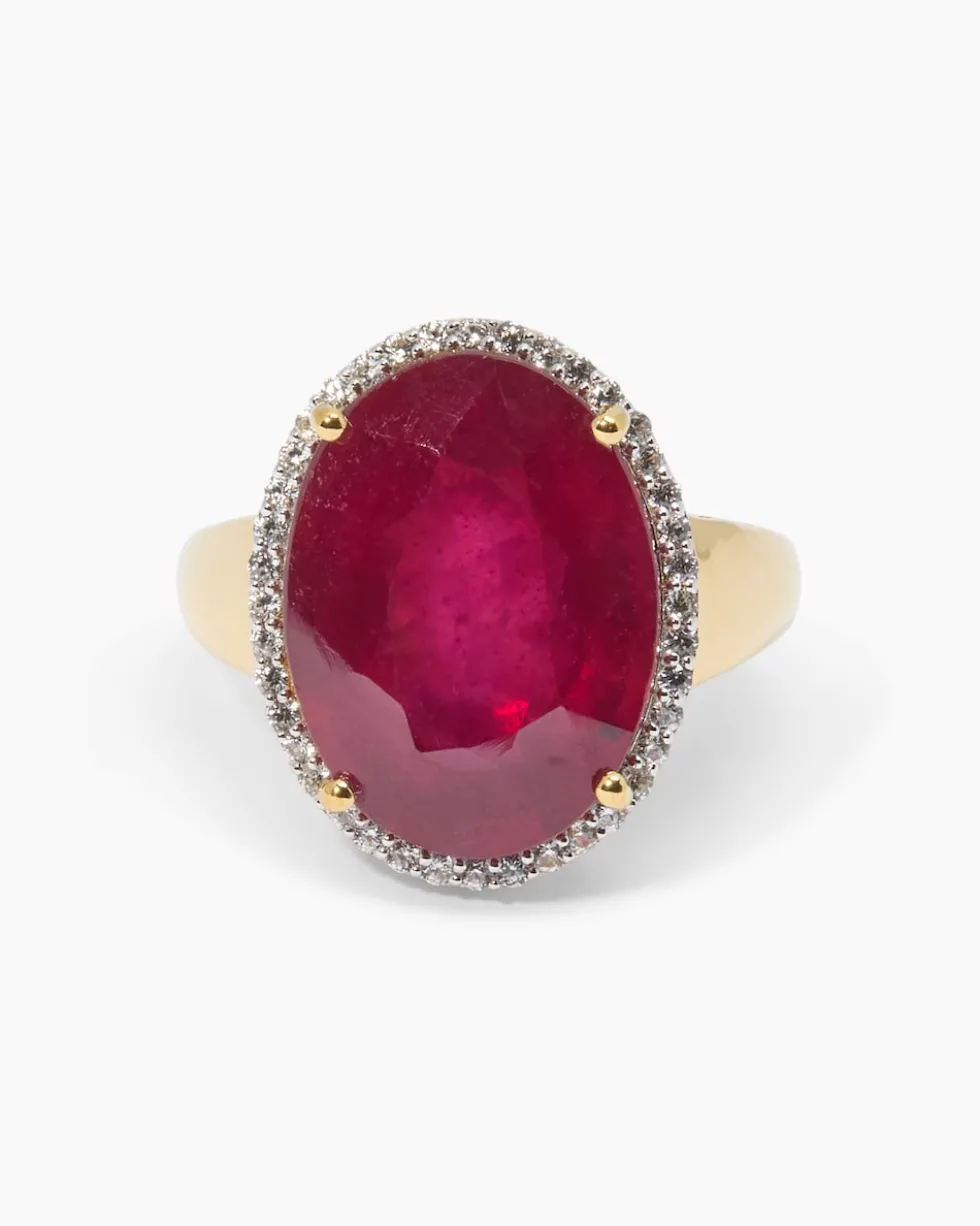 Ring mit Sambia-Rubin & Zirkon