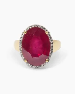 Ring mit Sambia-Rubin & Zirkon