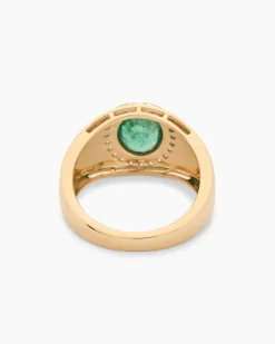 Ring mit Sambia Smaragd + Brillanten