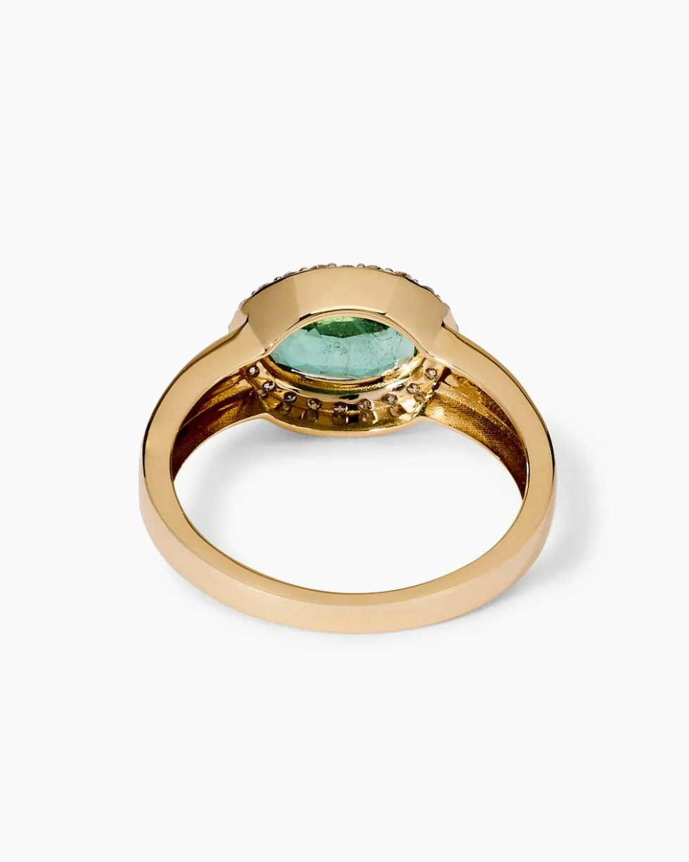 Ring mit Sambia Smaragd & Brillanten