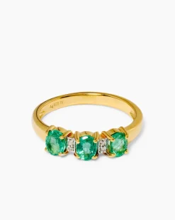 Ring mit Sambia Smaragd & Diamanten