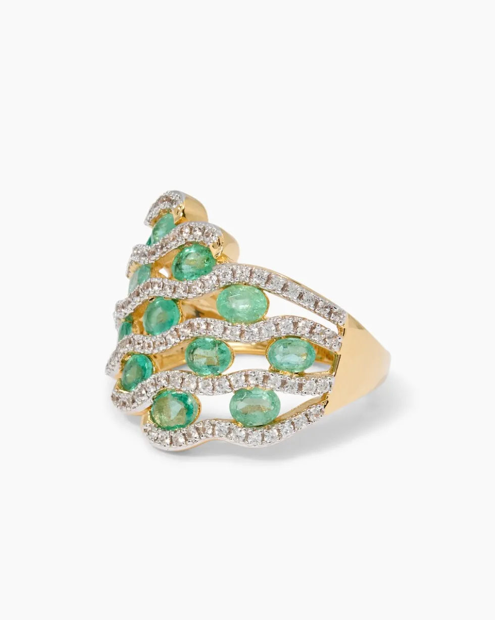 Ring mit Sambia-Smaragd & Zirkon