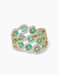 Ring mit Sambia-Smaragd & Zirkon