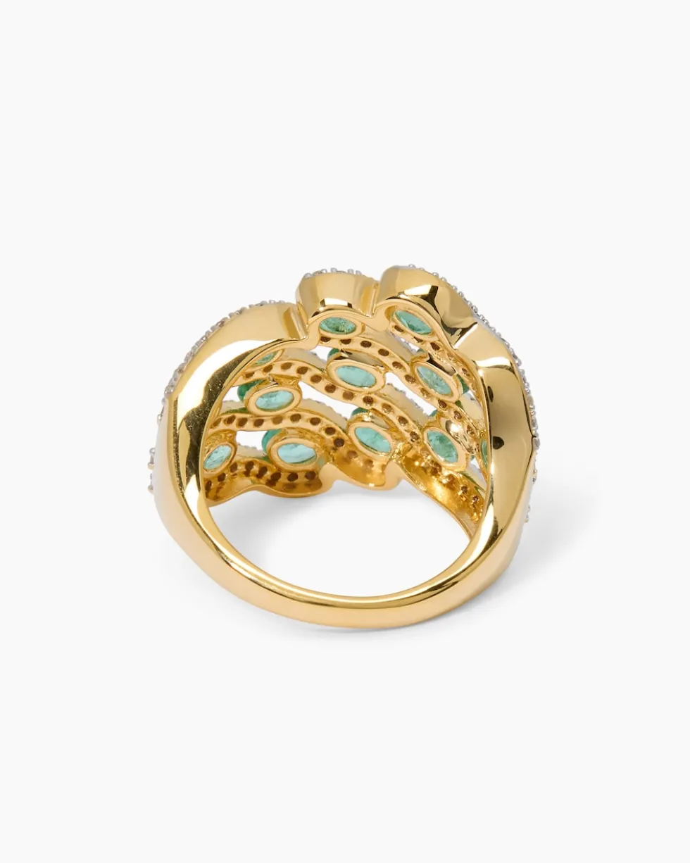 Ring mit Sambia-Smaragd & Zirkon