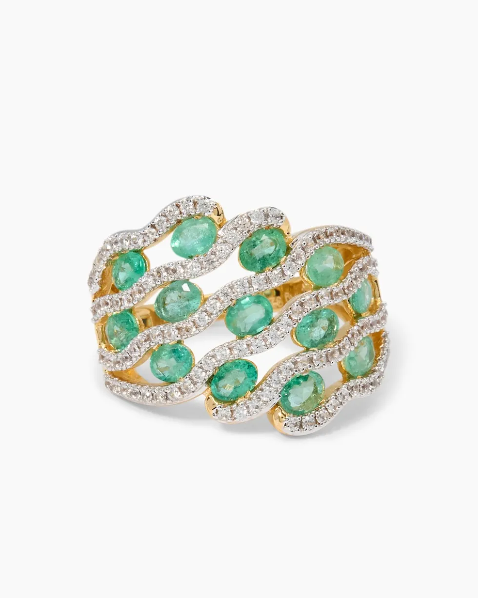 Ring mit Sambia-Smaragd & Zirkon