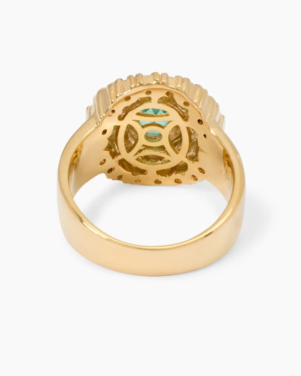 Ring mit Sambia Smaragd & Zirkon