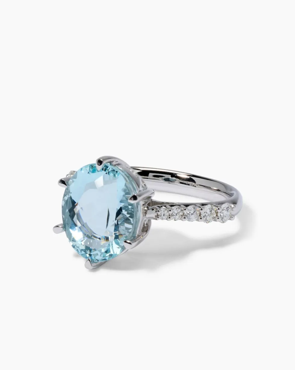 Ring mit Santa Maria Aquamarin & Diamanten