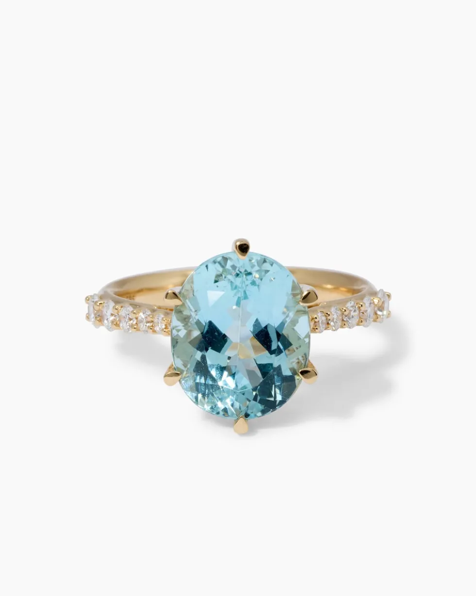 Ring mit Santa Maria Aquamarin & Diamanten