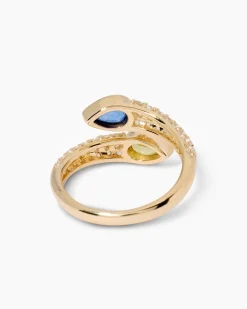 Ring mit Saphir & Zirkon