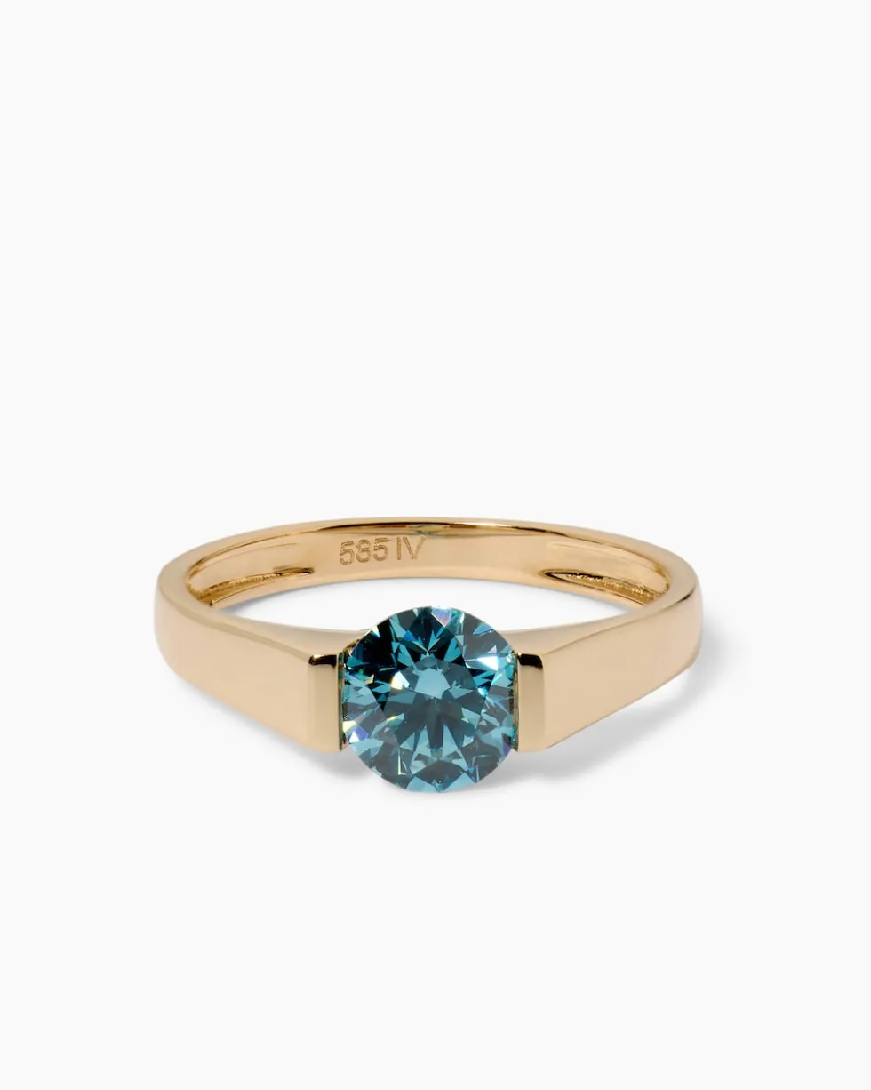 Ring mit Sky Blue Brillant 1,00 ct