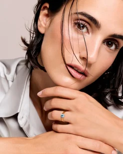Ring mit Sky Blue Brillant 1,00 ct