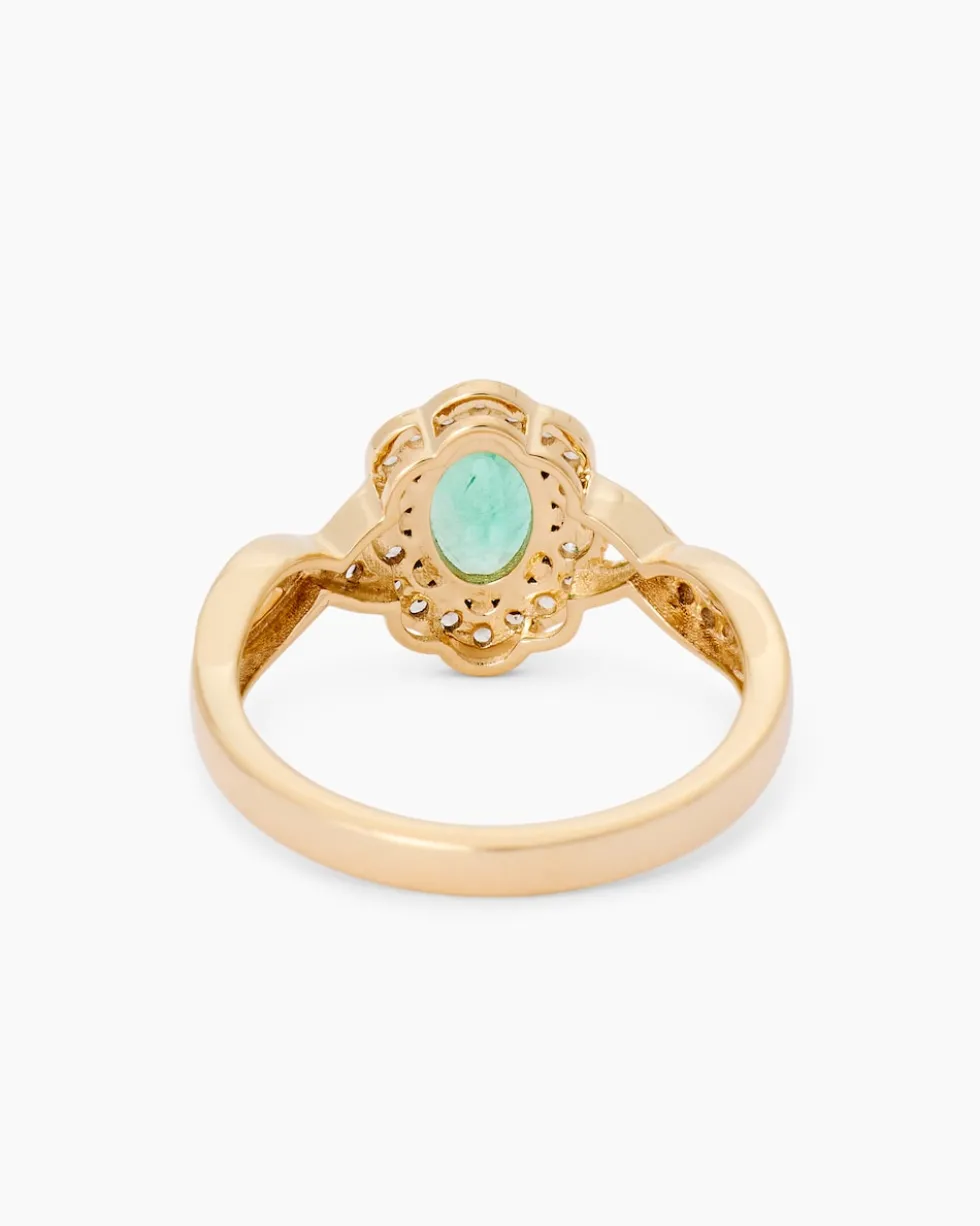 Ring mit Smaragd & Zirkon