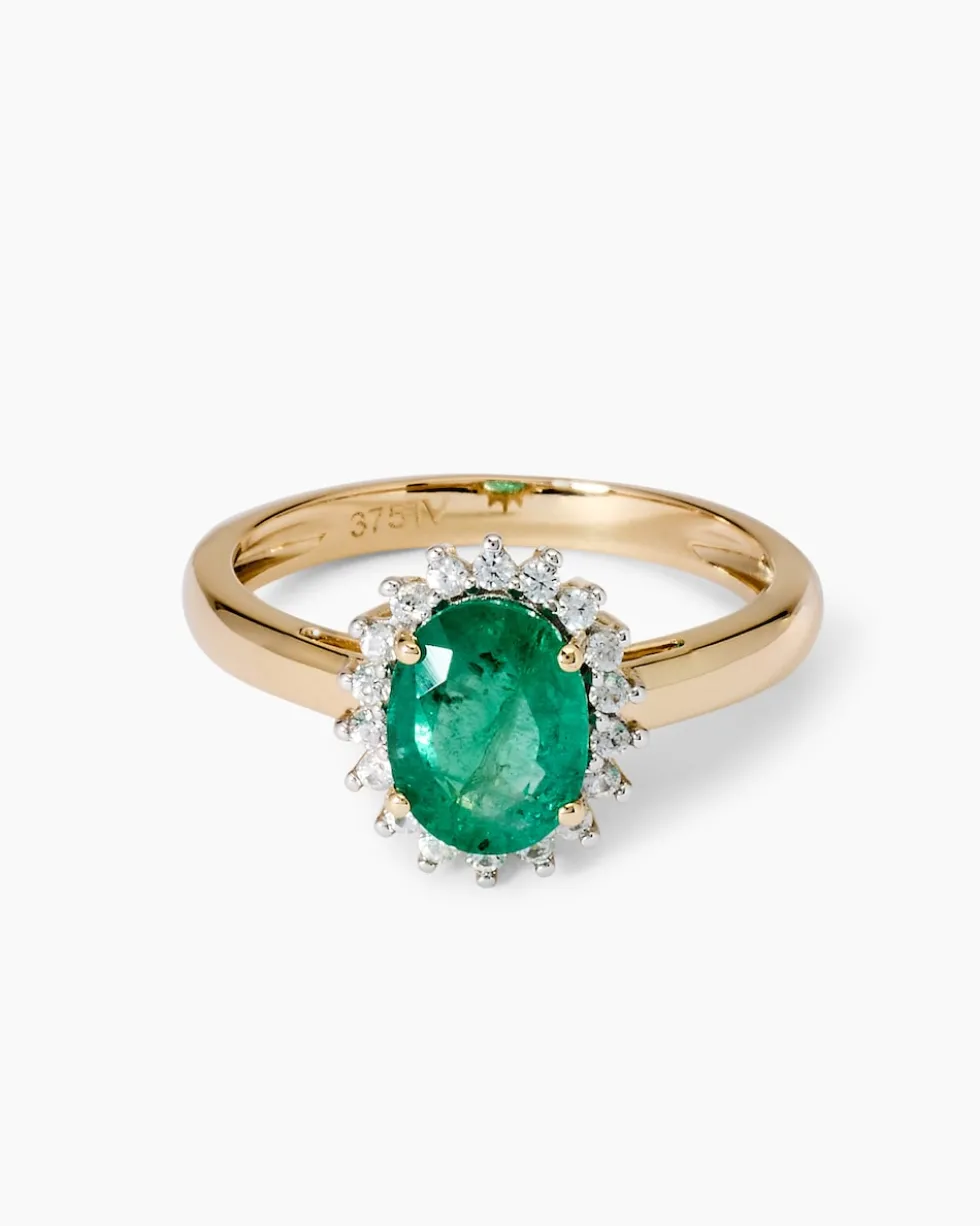 Ring mit Smaragd & Zirkonen