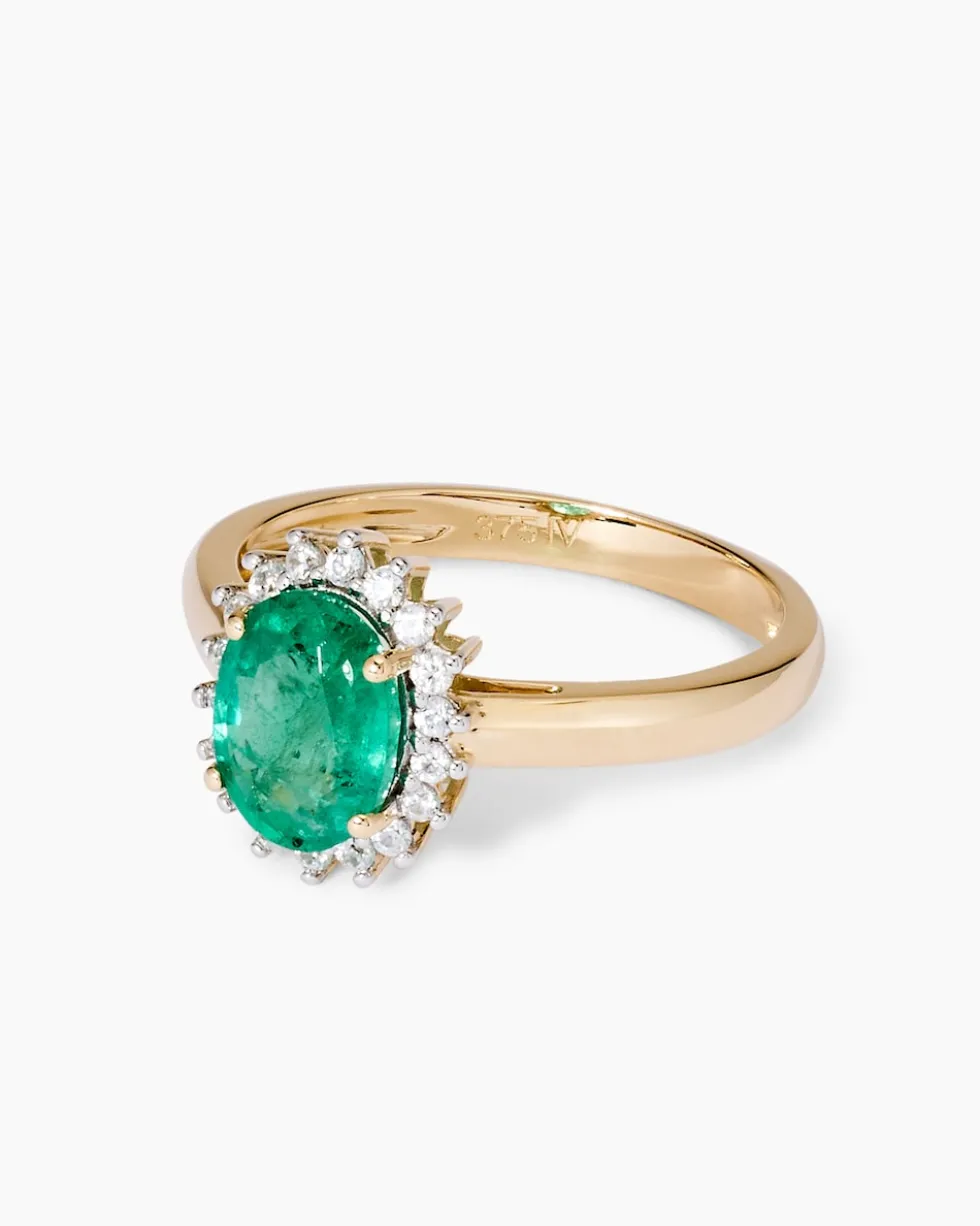 Ring mit Smaragd & Zirkonen