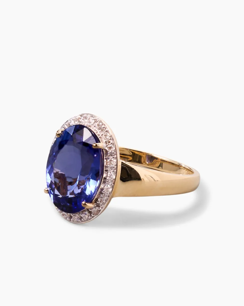 Ring mit Tansanit AAAAA und Brillanten