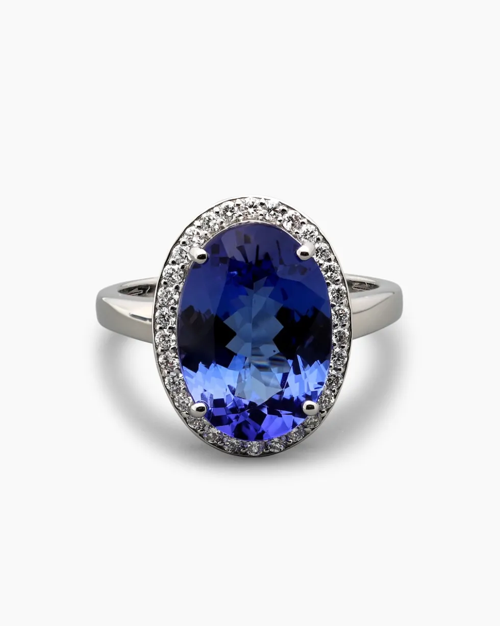 Ring mit Tansanit AAAAA und Brillanten