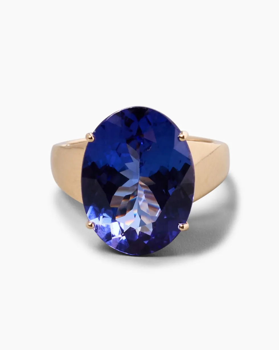 Ring mit Tansanit AAAAA und Diamant