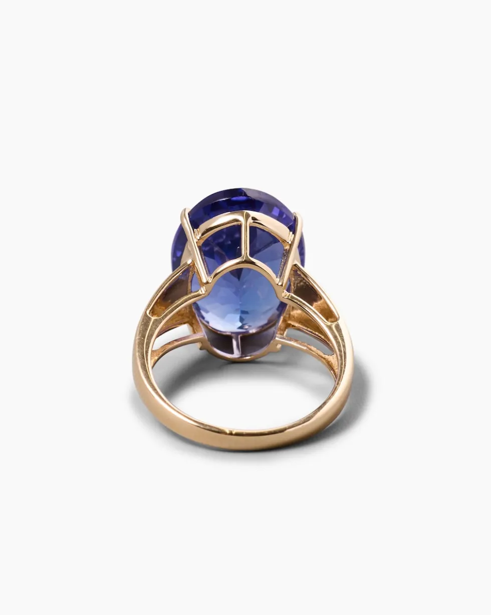 Ring mit Tansanit AAAAA und Diamant