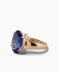 Ring mit Tansanit AAAAA und Diamant