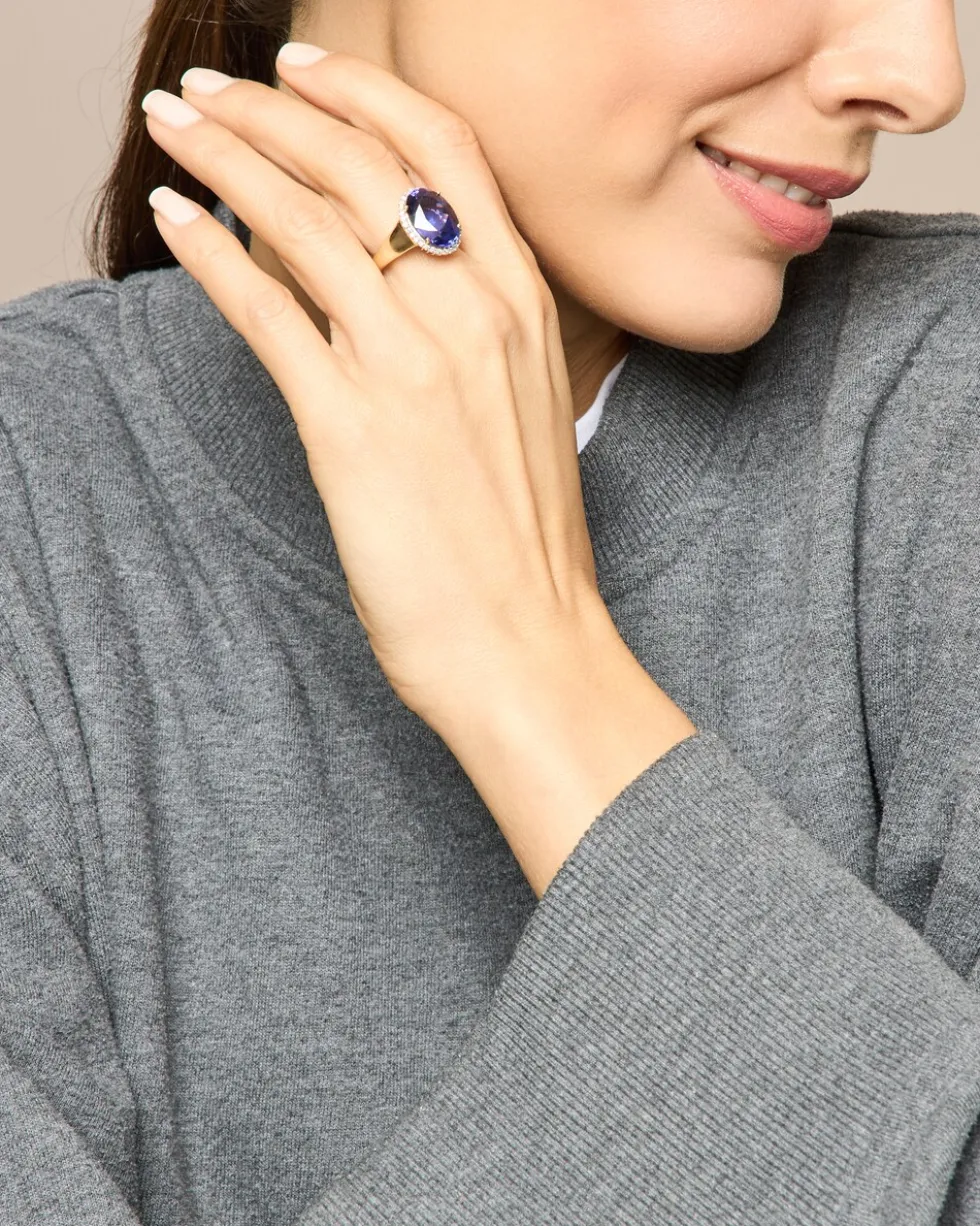 Ring mit Tansanit AAAAA und Diamanten