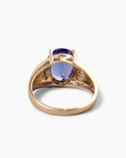 Ring mit Tansanit AAAA+ und Brillanten
