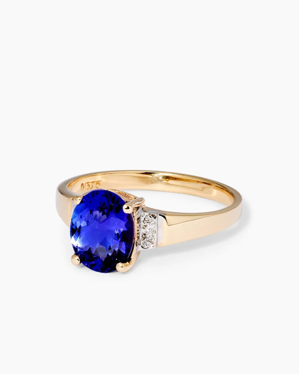 Ring mit Tansanit AAAA+ und Brillanten