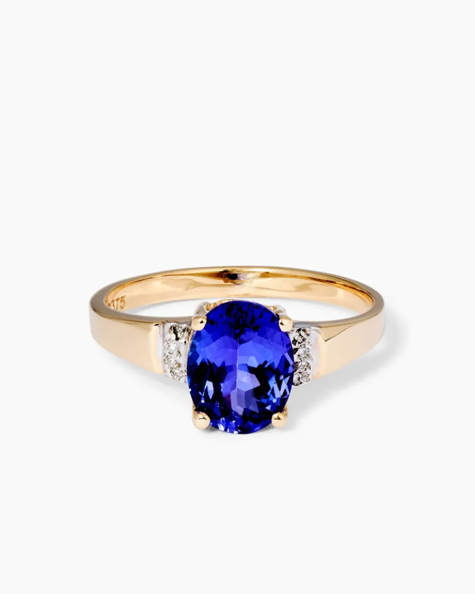 Ring mit Tansanit AAAA+ und Brillanten