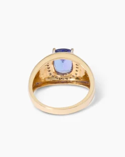 Ring mit Tansanit AAAA und Brillanten