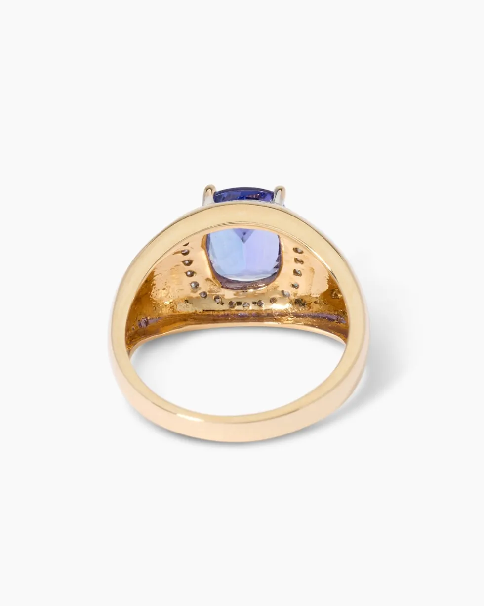 Ring mit Tansanit AAAA und Brillanten
