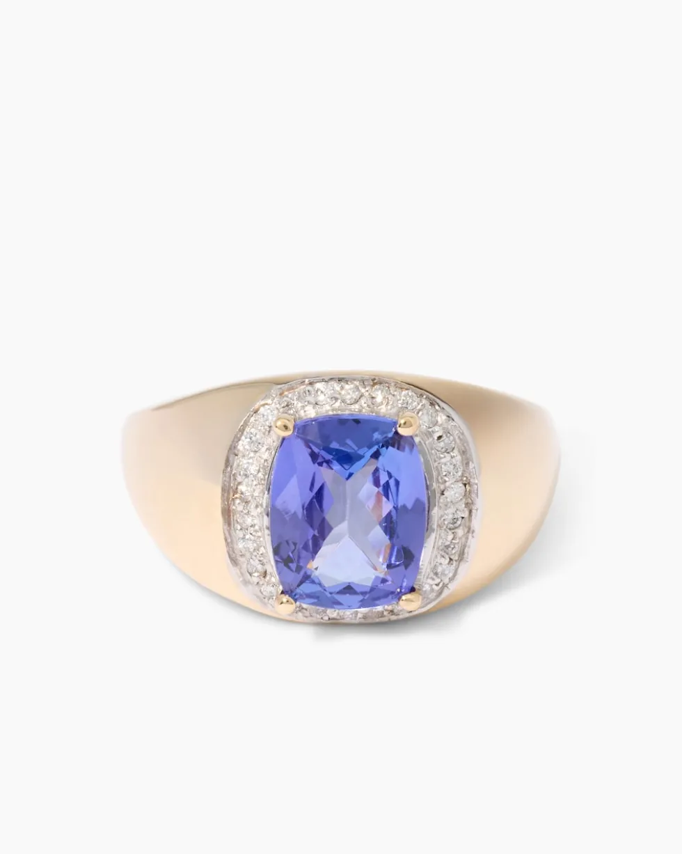 Ring mit Tansanit AAAA und Brillanten
