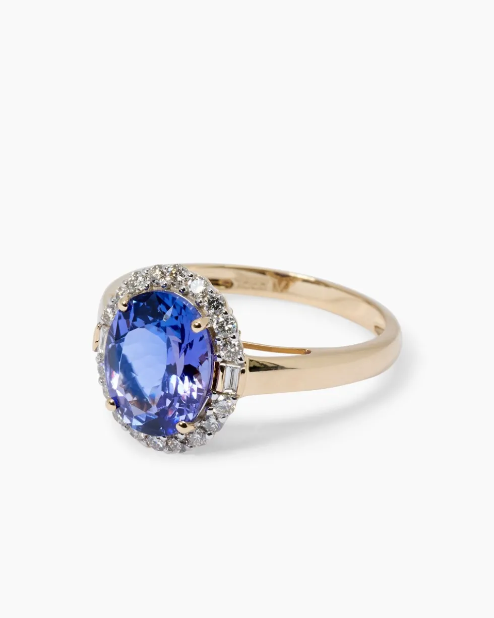 Ring mit Tansanit AAAA+ und Diamanten