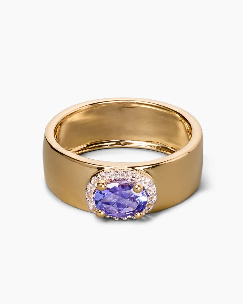 Ring mit Tansanit AAAA und Topas