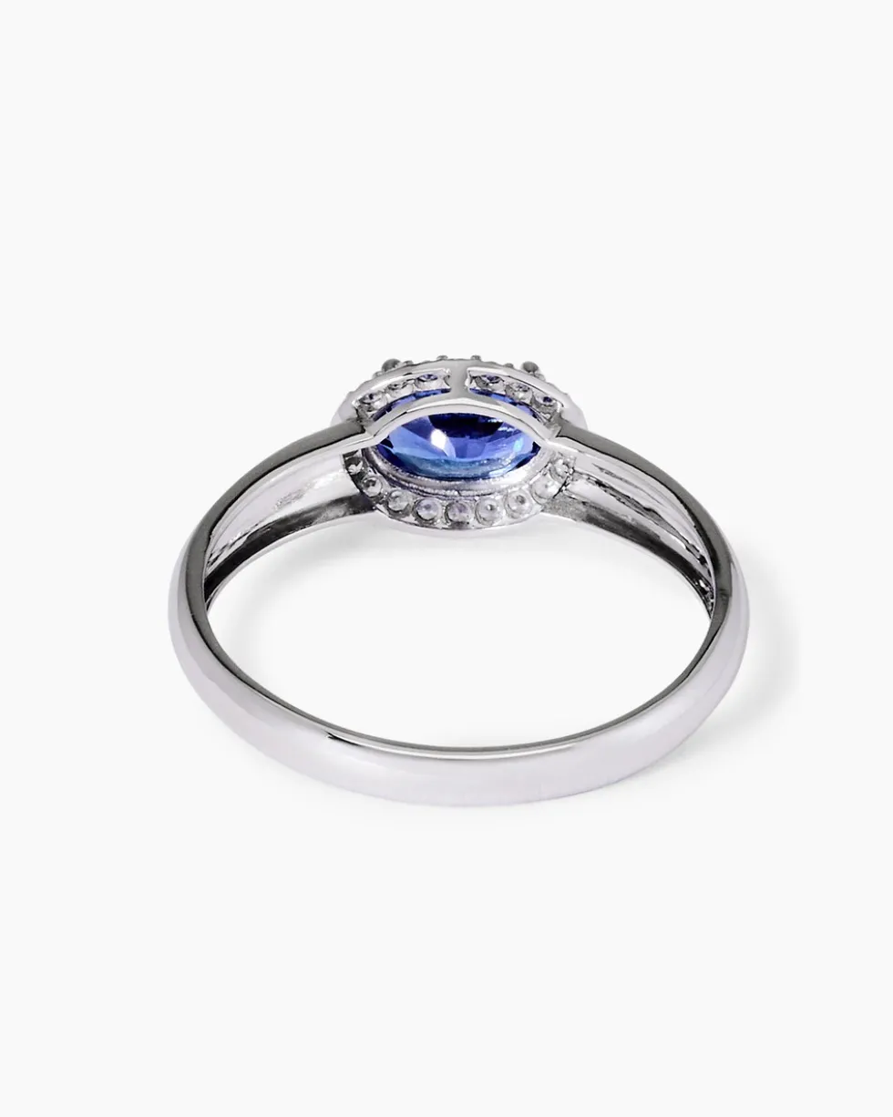 Ring mit Tansanit AAAA+ und Zirkonen