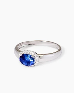 Ring mit Tansanit AAAA+ und Zirkonen
