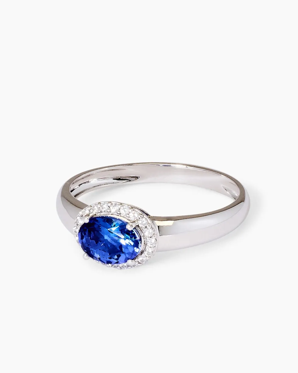 Ring mit Tansanit AAAA+ und Zirkonen