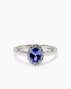 Ring mit Tansanit AAAA+ und Zirkonen