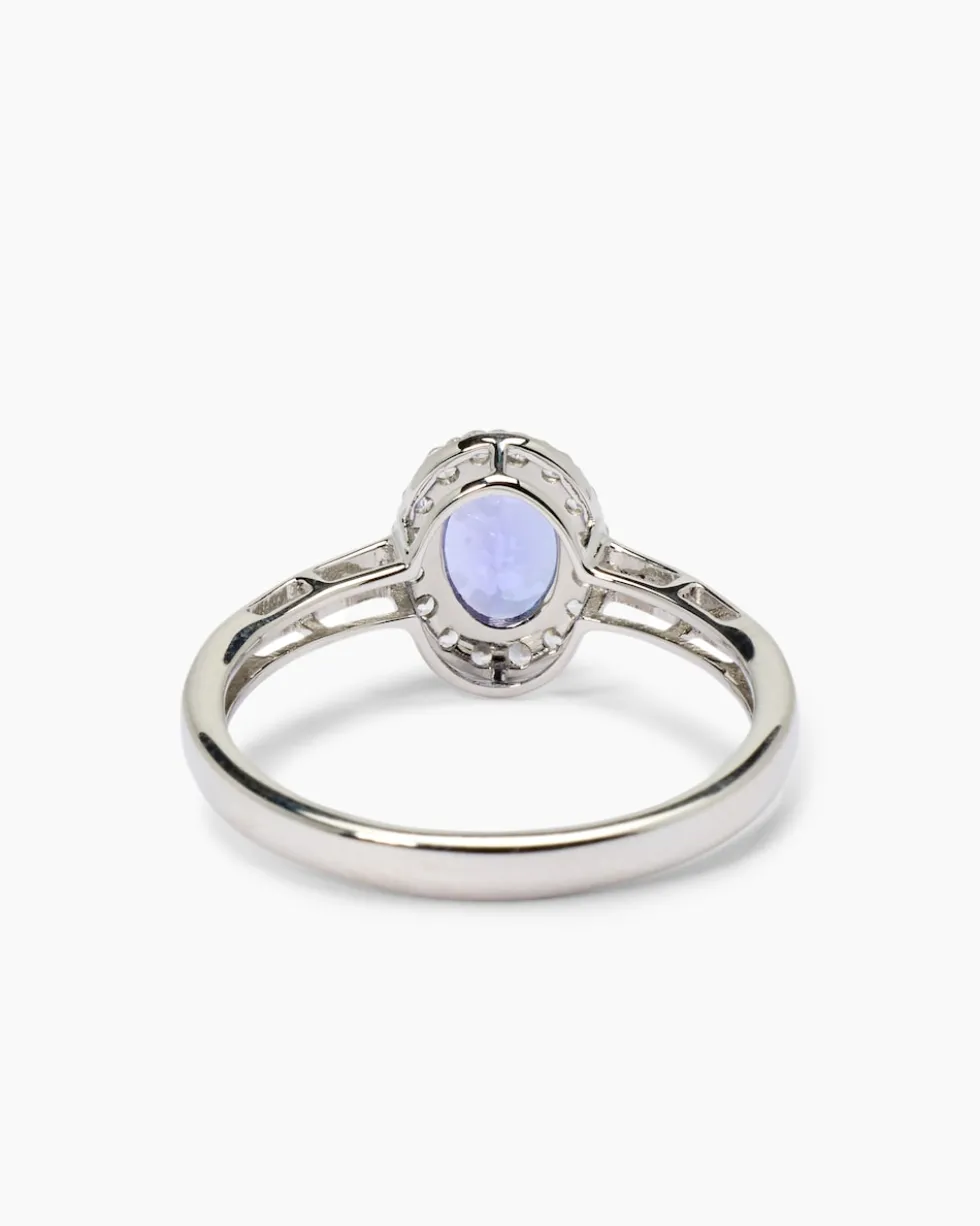 Ring mit Tansanit AAAA+ und Zirkonen
