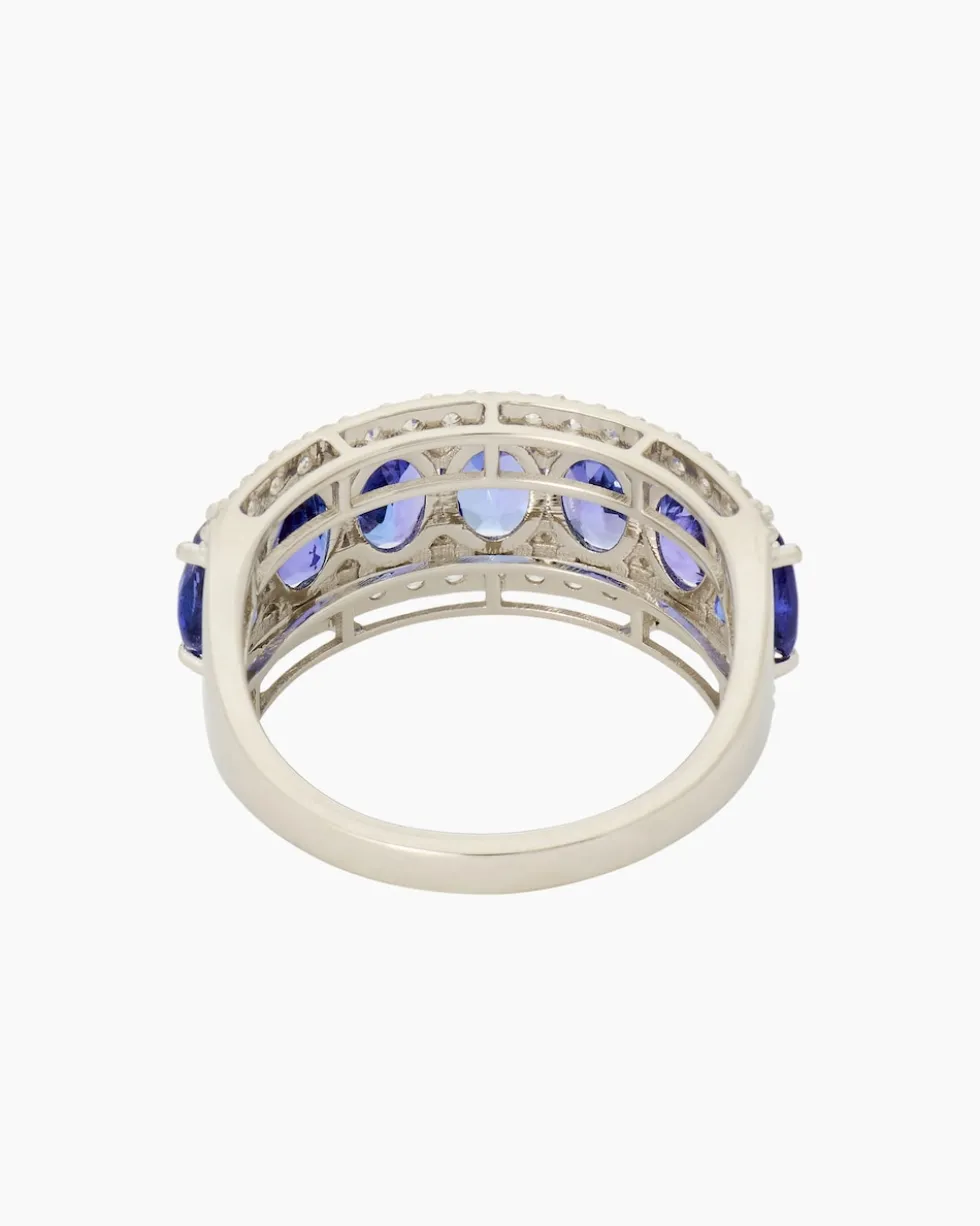 Ring mit Tansanit AAAA + Zirkon