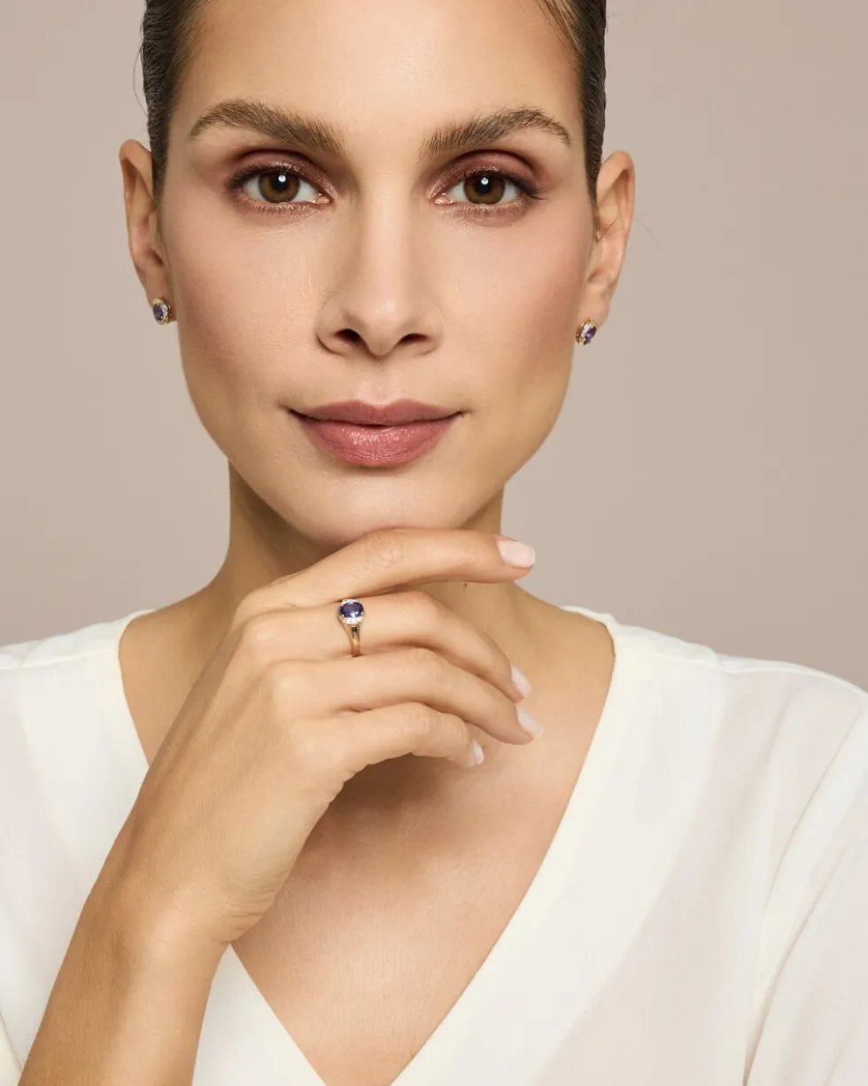 Ring mit Tansanit AAA & Brillanten
