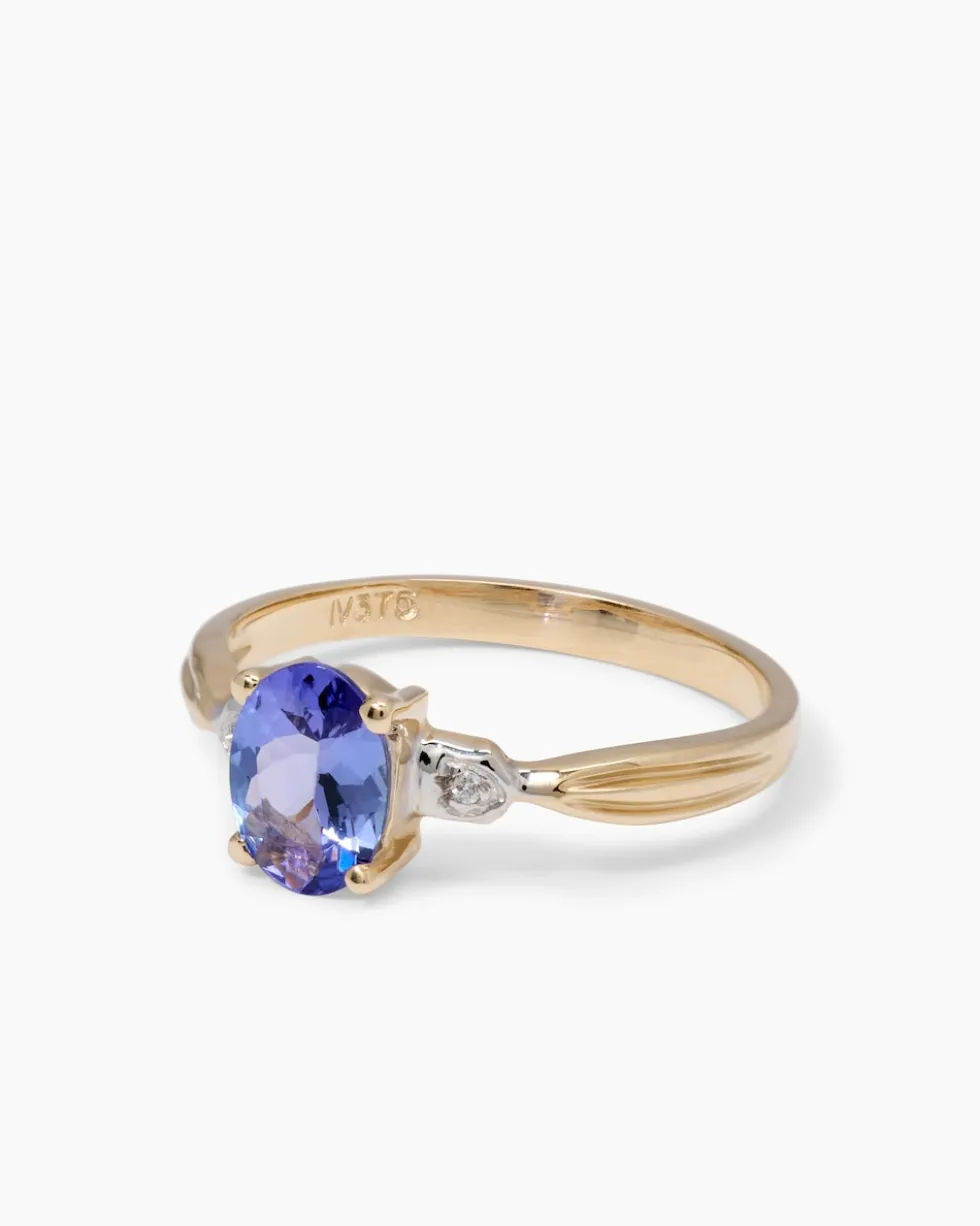 Ring mit Tansanit AAA und Brillanten