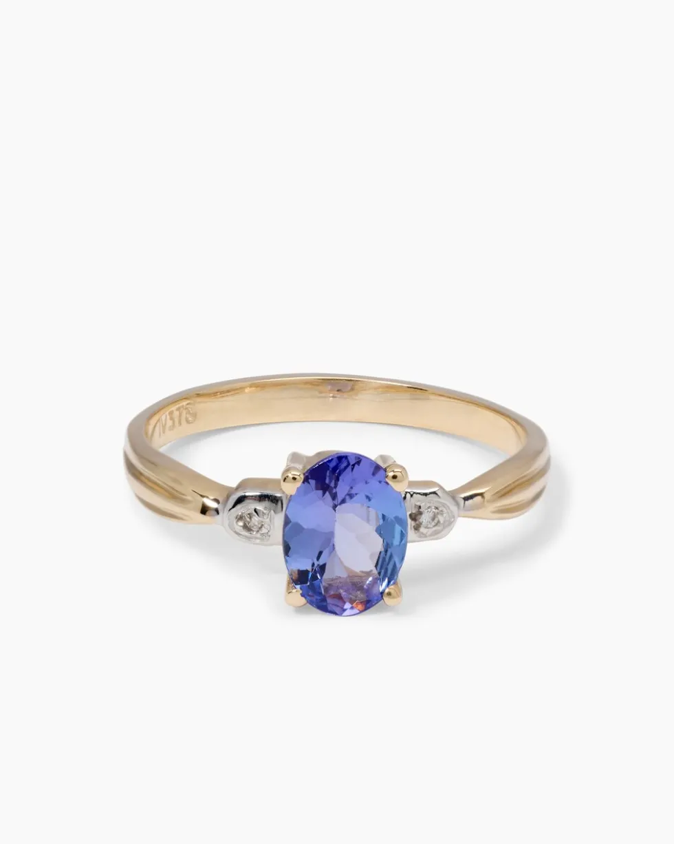 Ring mit Tansanit AAA und Brillanten
