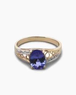 Ring mit Tansanit AAA und Brillant