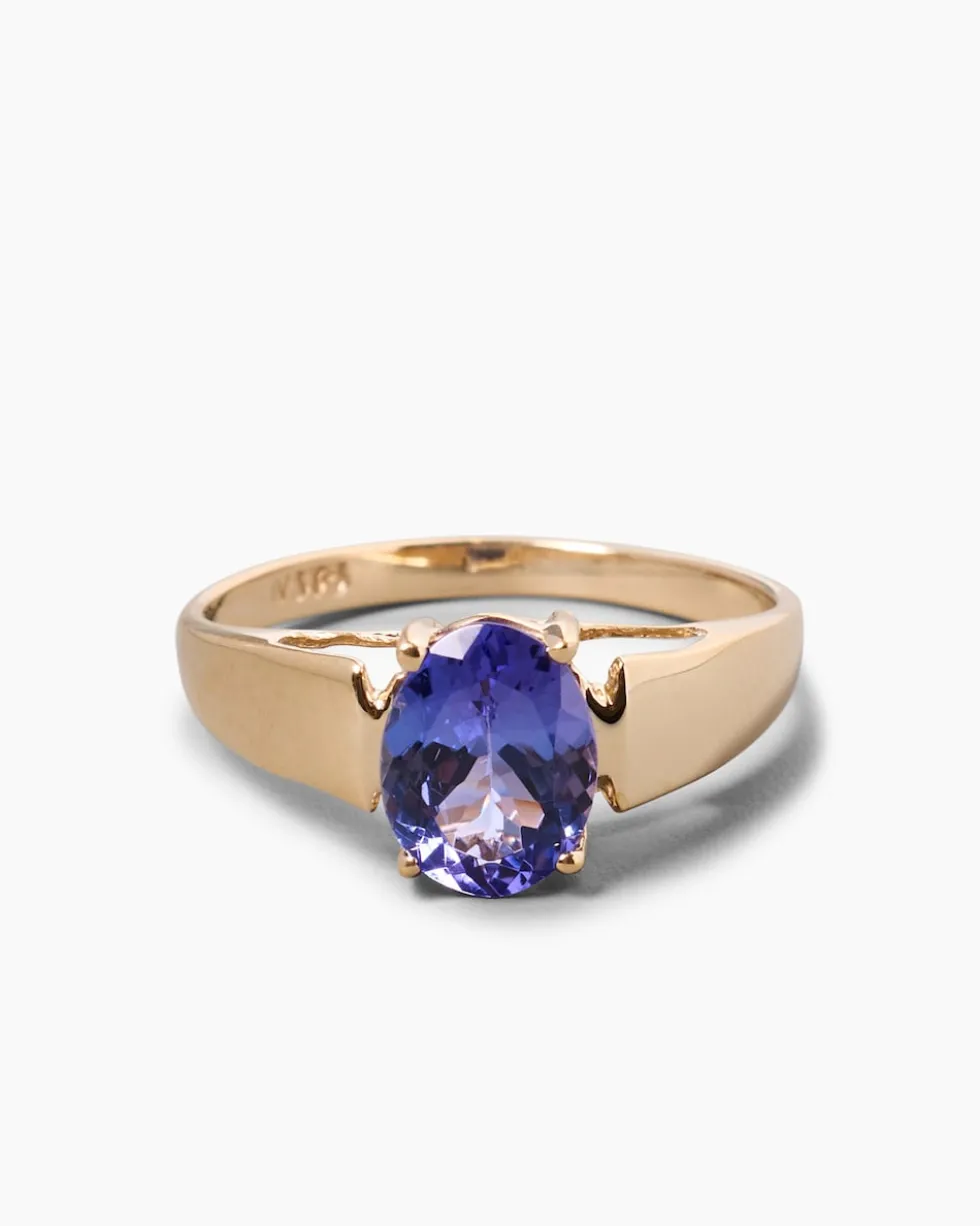Ring mit Tansanit AAA und Diamant